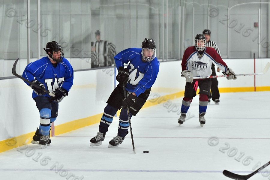 Wheaton College Men\'s Ice Hockey vs Middlesex Community College. - Photo By: KEITH NORDSTROM